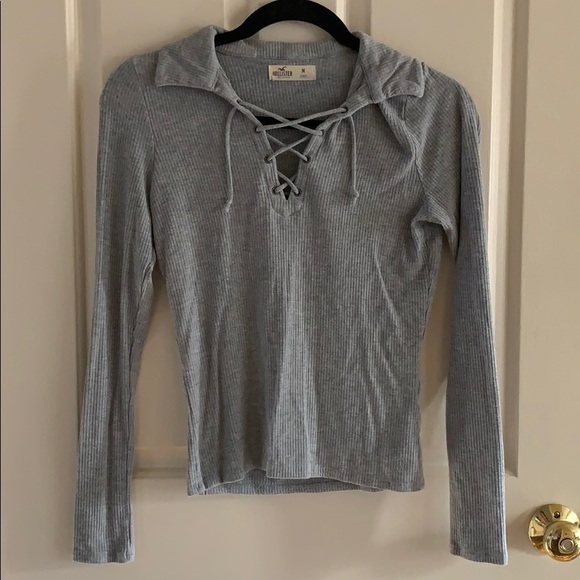 Hollister Tops - Hollister long sleeve lace-up tee shirt
